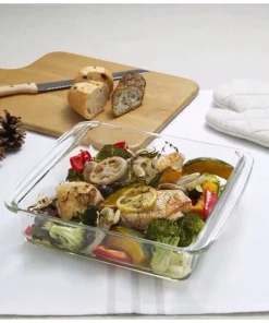 [PYREX - IWAKI] 01 Khay Vuông Dày Chịu Sốc Nhiệt Siêu Cao Cấp từ Mỹ Và Nhật [20 x 5cm]