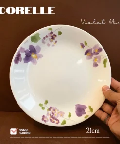 Corelle USA - Violet Mist - 01 Chiếc Đĩa Cạn Tròn Hoa Bằng Lăng Tím