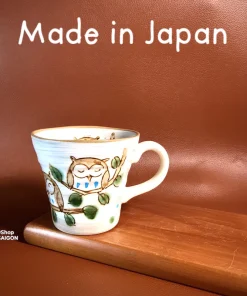 [Hàng Hiếm Japan Limited 100%New] 01 Chiếc Cốc Cú Vẽ Tay Phong Cách Minoyaki