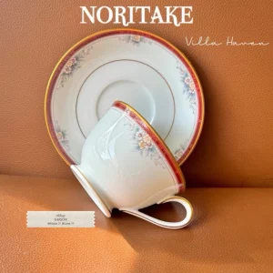 NORITAKE 100%New - Villa Hevan - 01 Set Trà Chiều Khắc Nổi Thủ Công Viền Mạ Vàng Đẹp Tinh Tế Sang Trọng