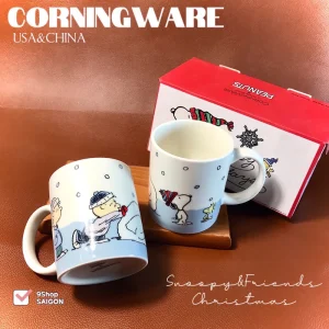 CORNINGWARE USA&CHINA - Snoopy Christmas - Combo 02 Ly Có Quai Siêu Cute 325ml