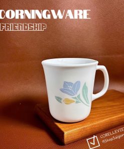 [Hiếm] CorningWare USA - Friendship - 01 Chiếc Cốc/ Ly Bằng Sứ Chịu Sốc Nhiệt Tulip Xanh
