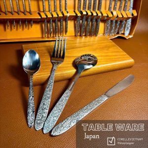 Hàng Hiệu Japan 100%New] - TABLEWARE -  Full 24 Món Dao Muỗng Nĩa Phiên Bản Giới Hạn - Hoa Khắc Nổi