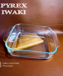 [PYREX - IWAKI] 01 Khay Vuông Dày Chịu Sốc Nhiệt Siêu Cao Cấp từ Mỹ Và Nhật [20 x 5cm]