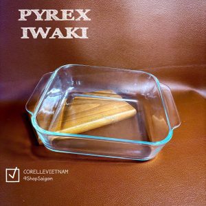 [PYREX - IWAKI] 01 Khay Vuông Dày Chịu Sốc Nhiệt Siêu Cao Cấp từ Mỹ Và Nhật [20 x 5cm]