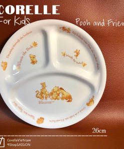 Corelle USA - 01 Dĩa Chia Thức Ăn 3 Ngăn - pooh and Friends26cm