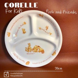 Corelle USA - 01 Dĩa Chia Thức Ăn 3 Ngăn - pooh and Friends26cm