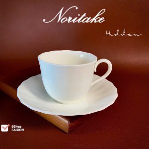 NORITAKE 100%New - Hidden - 01 Set Trà Bằng Sứ Xương Khắc Vân Nổi