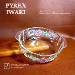[PYREX - IWAKI] - Rose Garden - 01 Chiếc Thố Bằng Thuỷ Tinh Chịu Sốc Nhiệt Hồng Hoa