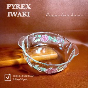 [PYREX - IWAKI] - Rose Garden - 01 Chiếc Thố Bằng Thuỷ Tinh Chịu Sốc Nhiệt Hồng Hoa
