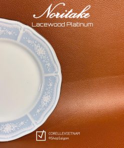 NORITAKE 100%New - Lacewood Platinum - Combo 02 Dĩa Lam Anh Ngân Diệp Vân Nổi Viền Bạch Kim