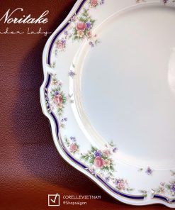 NORITAKE 100%New - Tender Lady - 01 Dĩa Tròn Sứ Xương Khắc Nổi Thủ Công - Dịu Dàng 26.5cm