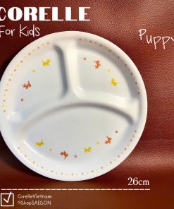 Corelle USA - 01 Dĩa Chia Thức Ăn 3 Ngăn - Puppy 26cm