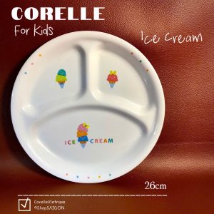 Corelle USA - 01 Dĩa Chia Thức Ăn 3 Ngăn - Ice Cream 26cm