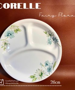 Corelle USA - 01 Dĩa Chia Thức Ăn 3 Ngăn - Fairy Flora 26cm