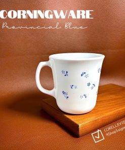 [Hiếm] CorningWare USA - Provincial Blue - 01 Chiếc Cốc/ Ly Bằng Sứ Chịu Sốc Nhiệt Hoa Nhí