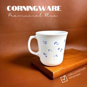 [Hiếm] CorningWare USA - Provincial Blue - 01 Chiếc Cốc/ Ly Bằng Sứ Chịu Sốc Nhiệt Hoa Nhí