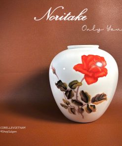 NORITAKE 100%New - Only You - 01 Bình Hoa Vẽ Tay Viền Mạ Vàng Rất Đẹp 18cm