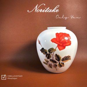 NORITAKE 100%New - Only You - 01 Bình Hoa Vẽ Tay Viền Mạ Vàng Rất Đẹp 18cm