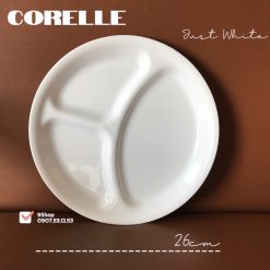 Corelle USA - 01 Dĩa Chia Thức Ăn 3 Ngăn - White Forst Winter 26cm