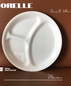 Corelle USA - 01 Dĩa Chia Thức Ăn 3 Ngăn - White Forst Winter 26cm