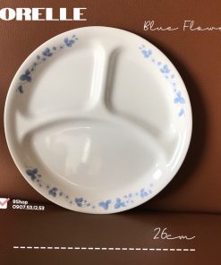 Corelle USA - 01 Dĩa Chia Thức Ăn 3 Ngăn - Blue Flowers 26cm