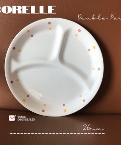 Corelle USA - 01 Dĩa Chia Thức Ăn 3 Ngăn - Double Point 26cm