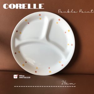 Corelle USA - 01 Dĩa Chia Thức Ăn 3 Ngăn - Double Point 26cm