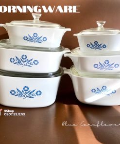 [RARE] CorningWare Blue Cornflower - 01 Thermal Shock Resistant Square Glass Casserole – Multiple Sizes [Sold Individually]