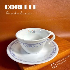 Corelle USA Logo 1970s - Dandelion - 01 Set Trà Chiều Bằng Thuỷ Tinh Vitrelle Độc Quyền