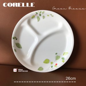 Corelle USA - 01 Dĩa Chia Thức Ăn 3 Ngăn - Green Breeze 26cm