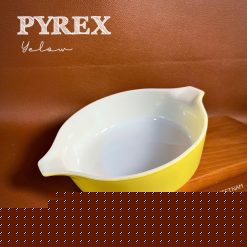 [Hiếm] PYREX USA - Yelow - 01 Thố/ Khay Bánh Thuỷ Tinh Thượng Hạng Chịu Sốc Nhiệt Vàng Hoe