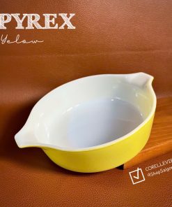 [Hiếm] PYREX USA - Yelow - 01 Thố/ Khay Bánh Thuỷ Tinh Thượng Hạng Chịu Sốc Nhiệt Vàng Hoe