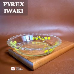 [PYREX - IWAKI] 01 Khay/ Dĩa In Hoa Thuỷ Tinh Chịu Sốc Nhiệt Siêu Cao Cấp từ Mỹ Và Nhật [14.5x2cm]