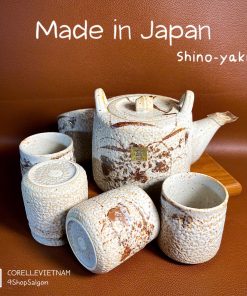 [Hàng Hiếm Japan 100% New] Full Bộ Ấm Trà + 5 Cốc Trà Phong Cách Shino-Yaki Trứ Danh