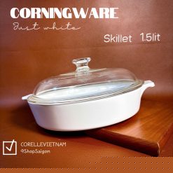 [Hiếm] Corning Ware - Just White - 01 Chiếc Chảo Nồi Bằng Thuỷ Tinh Chịu Sốc Nhiệt