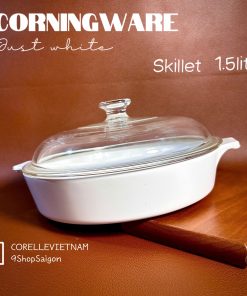[Hiếm] Corning Ware - Just White - 01 Chiếc Chảo Nồi Bằng Thuỷ Tinh Chịu Sốc Nhiệt