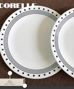 Corelle USA - Black Square - Combo Dĩa Cạn 17cm + 26cm