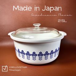 [Hàng Hiếm Japan 100%New] - Scandinavia Flower - 1 Nồi Hầm Bằng Gốm Sứ 2.5L