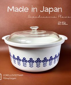 [Hàng Hiếm Japan 100%New] - Scandinavia Flower - 1 Nồi Hầm Bằng Gốm Sứ 2.5L