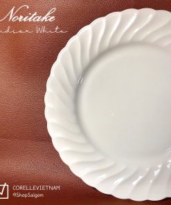 NORITAKE - Windsor White - 01 Dĩa Cạn Full Trắng Vân Trắng 26cm