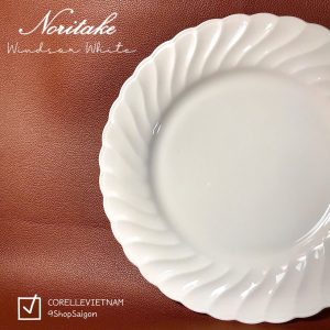 NORITAKE - Windsor White - 01 Dĩa Cạn Full Trắng Vân Trắng 26cm