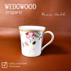 [Hàng Hiệu England] WEDGWOOD - Rose Gold - 01 Chiếc Ly/Cốc Cao Cấp Vẽ Hoa Viền Vàng