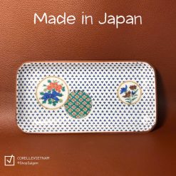 [Hàng Hiếm Japan 100% New] 01 Chiếc Đĩa Chữ Nhật Phong Cách Imari - Họa tiết Marumon Sắc màu