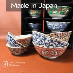 [Hàng Hiếm Japan 100% New] Full Bộ 5 Chén Cơm + 5 Chén Chấm Ngũ Sắc Thập Toàn Thập Mỹ
