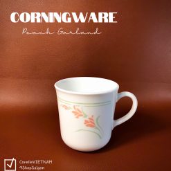 [Hiếm] CorningWare USA - Peach Garland - 01 Chiếc Cốc/ Ly Bằng Sứ Chịu Sốc Nhiệt Hoa Đào