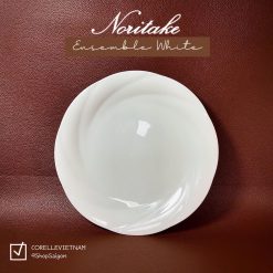 NORITAKE - Ensemble White - 01 Dĩa Cạn Full Trắng Vân Xoáy 20.5cm