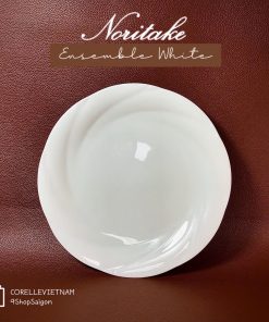 NORITAKE - Ensemble White - 01 Dĩa Cạn Full Trắng Vân Xoáy 20.5cm