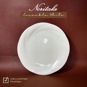 NORITAKE - Ensemble White - 01 Dĩa Cạn Full Trắng Vân Xoáy 20.5cm