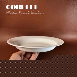 [Corelle USA thượng hạng] Combo 02 đĩa soup có vành Winter Frost White 15oz Rimmed Soup Bowl - 21cm